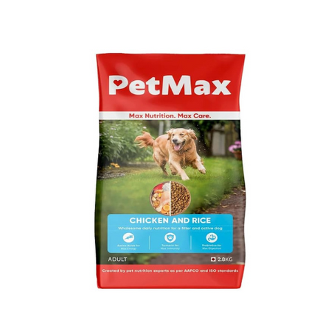 PetMax Adult Chicken & Rice Dry Dog Food (2.8Kg)