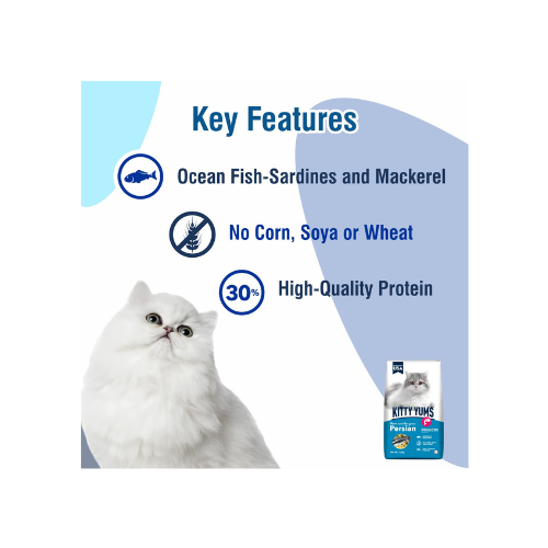 Kitty Yums Persian Adult Dry Cat Food, Ocean Fish, 1.2kg Pack