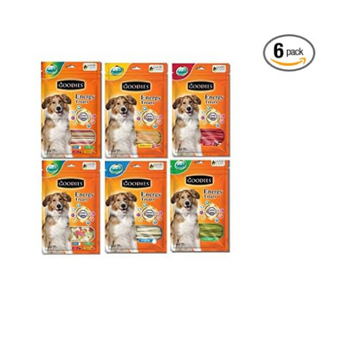 Goodies Energy Treats DogsnCats Chlorophyll x1+Mix Sticks x1+Bone Shaped x1 + Chicken Liver x1 + Calcium x1 + Lamb x1 500g Healthy Snack & Training Treat, Best Treats for Dog (Pack of 6)