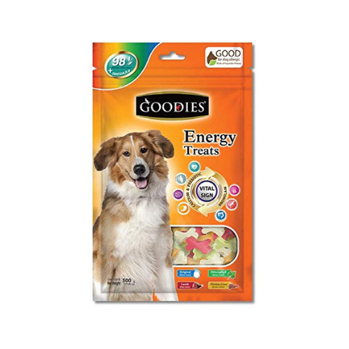 Goodies Energy Treats DogsnCats Chlorophyll x1+Mix Sticks x1+Bone Shaped x1 + Chicken Liver x1 + Calcium x1 + Lamb x1 500g Healthy Snack & Training Treat, Best Treats for Dog (Pack of 6)