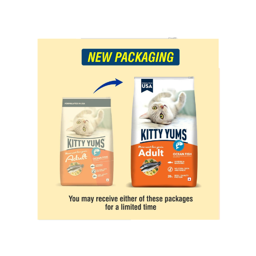 Kitty Yums Adult (+1 Year) Dry Cat Food, Ocean Fish, 1.2kg Pack