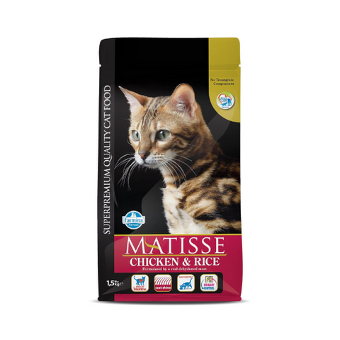 Farmina Matisse Chicken & Rice Cat Food | Complete & Balanced Nutrition | for Adult Cats | Highly Digestible| 1.5kg