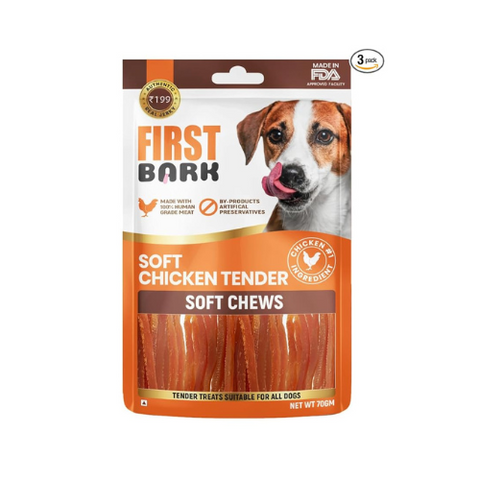 First BARK Yummylicious Stick Young Adult Dog Treats Soft Chicken Tender, Medium, 70g (Pack of 3)