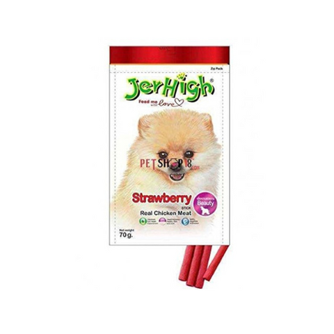 Jer High Jerhigh Dog Treats Strawberry 70gm (Pack of 10)