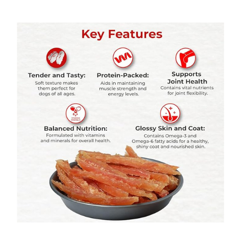 Drools Real Chicken Roast Strips, Dog Treats, 70gm | Rich in Protein, No Artificial Preservatives | Best for Training & Bonding | for Puppy & Adult | Formulated in USA | Premium Treats |