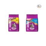 Whiskas Adult (+1 Year) Dry Cat Food, Chicken Flavour, 1.2kg Pack and Adult (+1 Year) Dry Cat Food, Ocean Fish Flavour, 3kg Pack