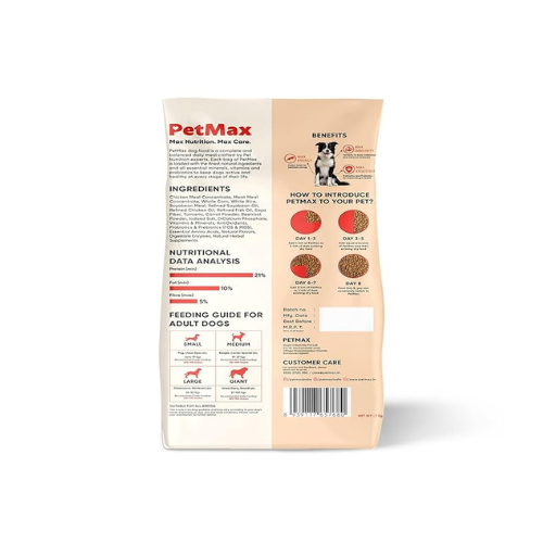 PetMax Adult Chicken & Rice Dry Dog Food (2.8Kg)