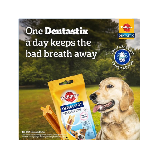 Pedigree Dentastix Oral Care Dog Treat, Adult Large Breed (25+ kg), 270 g, Recommended by Vets, Supports Gum Health, Reduces Risk of Gum diseases