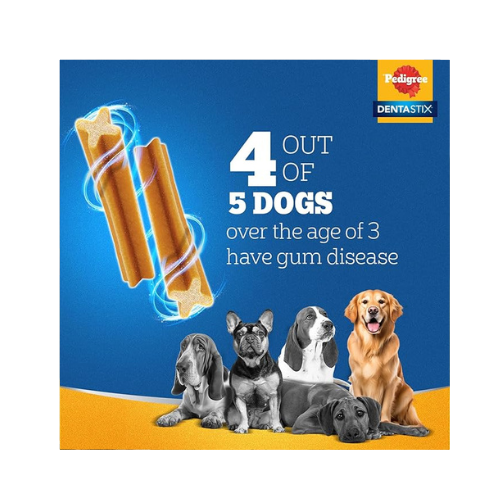 Pedigree Dentastix Oral Care Dog Treat, Adult Large Breed (25+ kg), 270 g, Recommended by Vets, Supports Gum Health, Reduces Risk of Gum diseases