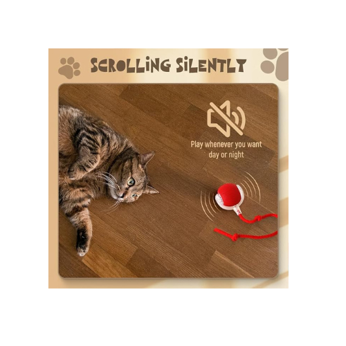 Cat Toys Rolling Ball Dog Ball，Self Rolling Dog Ball Interactive Cat Toys Automatic Cat Toy Self Moving Dog Toys, 360° Smart Automatic Rolling Ball Toy Electric Dog Balls for Cat (Red)