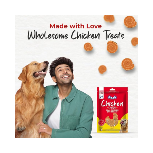 Drools Real Chicken Cod Roll Dog Treats, 70gm | Rich in Protein, No Artificial Preservatives | Best for Training & Bonding | for Puppy & Adult | Formulated in USA | Premium Treats |
