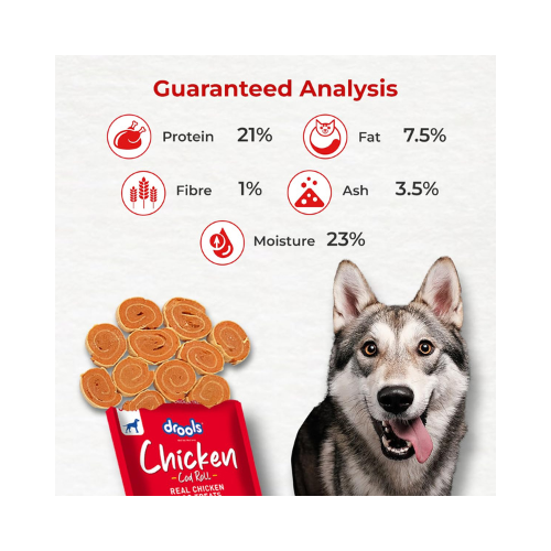Drools Real Chicken Cod Roll Dog Treats, 70gm | Rich in Protein, No Artificial Preservatives | Best for Training & Bonding | for Puppy & Adult | Formulated in USA | Premium Treats |