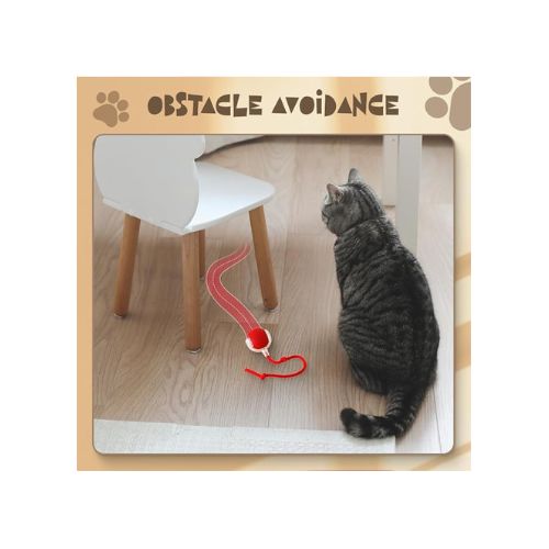 Cat Toys Rolling Ball Dog Ball，Self Rolling Dog Ball Interactive Cat Toys Automatic Cat Toy Self Moving Dog Toys, 360° Smart Automatic Rolling Ball Toy Electric Dog Balls for Cat (Red)