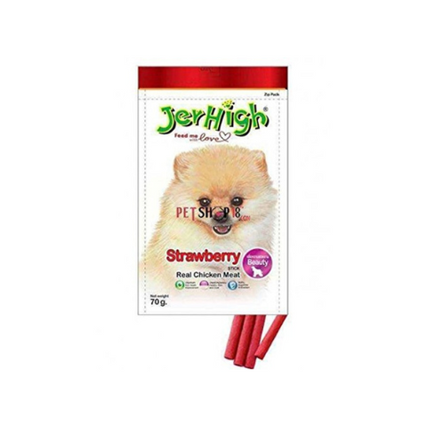 Jer High Jerhigh Dog Treats Strawberry 70gm (Pack of 10)