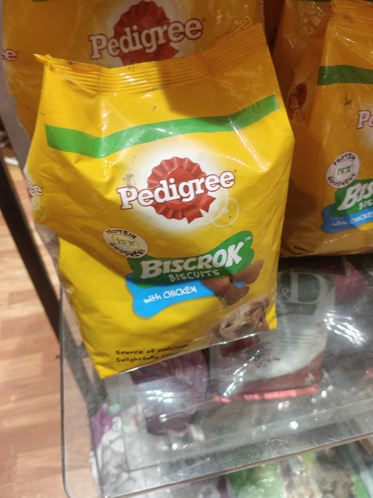 Pedigree Adult Dry Dog Food, Chicken & Vegetables, 20kg Pack & Pedigree Biscrok Biscuits Dog Treat (Above 4 Months) Chicken Flavour, 500g Pack